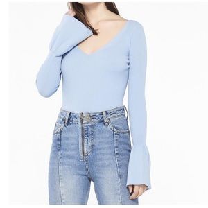 Sandro knit sweater with frilled sleeves